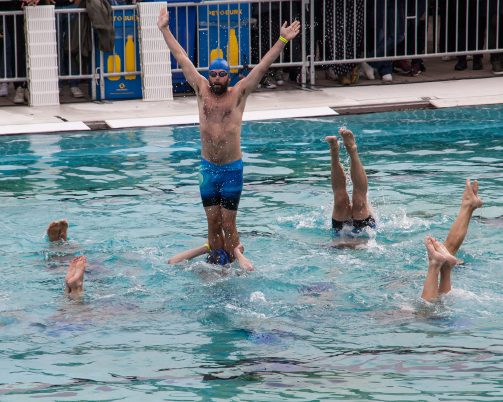 Men's synchronized swimming has become a staple of the Popaganda festival and is always a crowd pleaser
