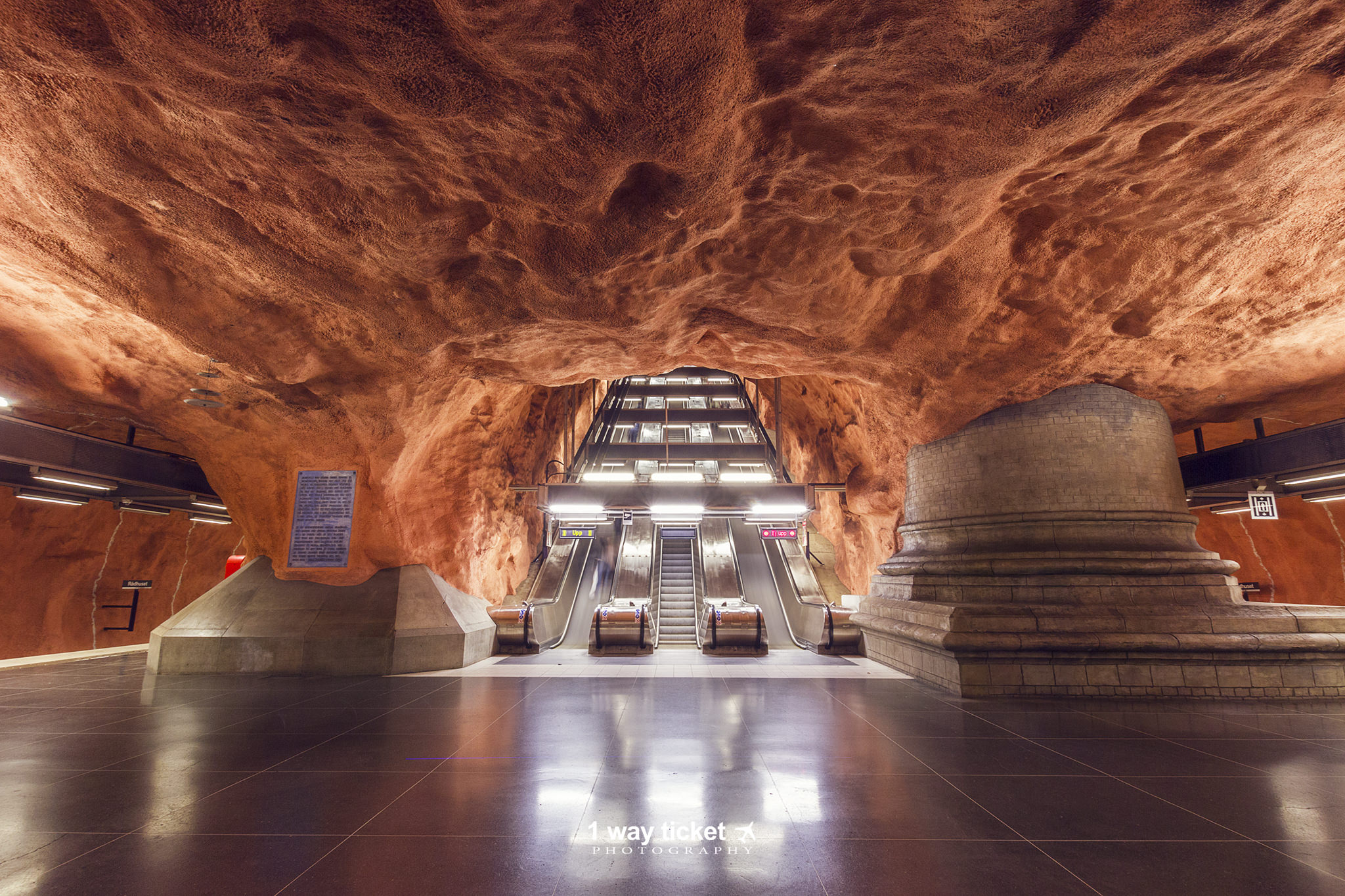 Rådhuset tunnelbana metro stairs art underground photography stockholm