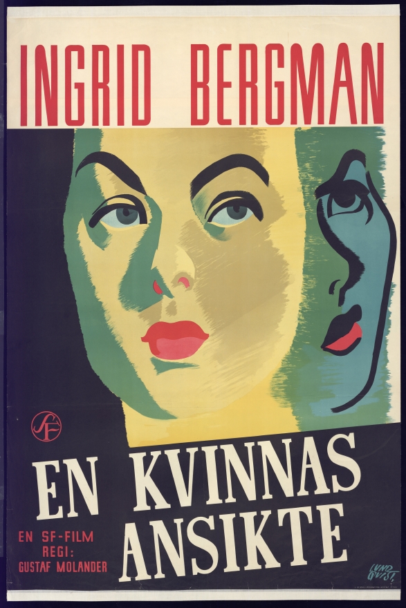 En kvinnas ansikte (1938) Filminstitutet poster ingrid bergman gustaf molander