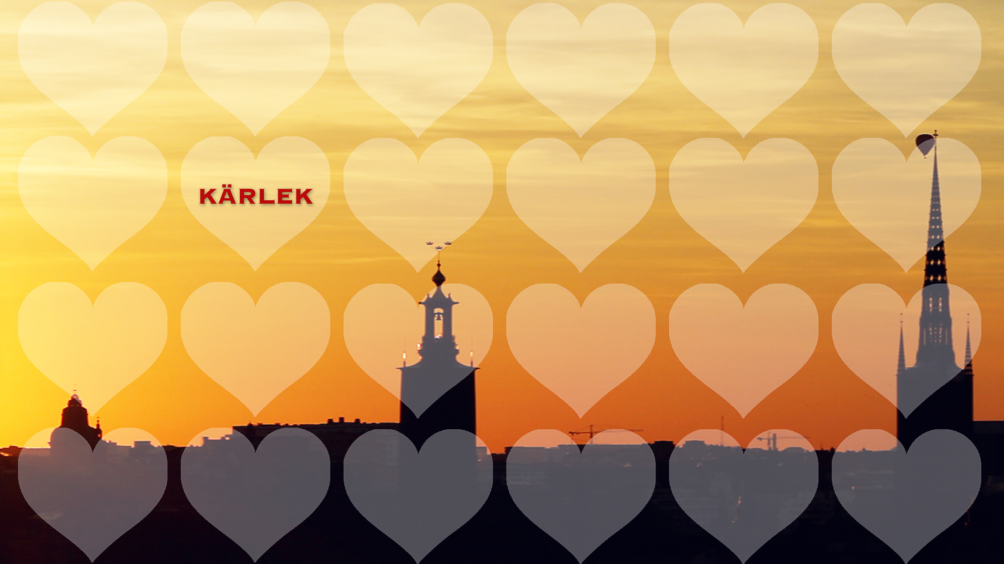 Stockholm sky line hearts kärlek love valentine's day 14 february date