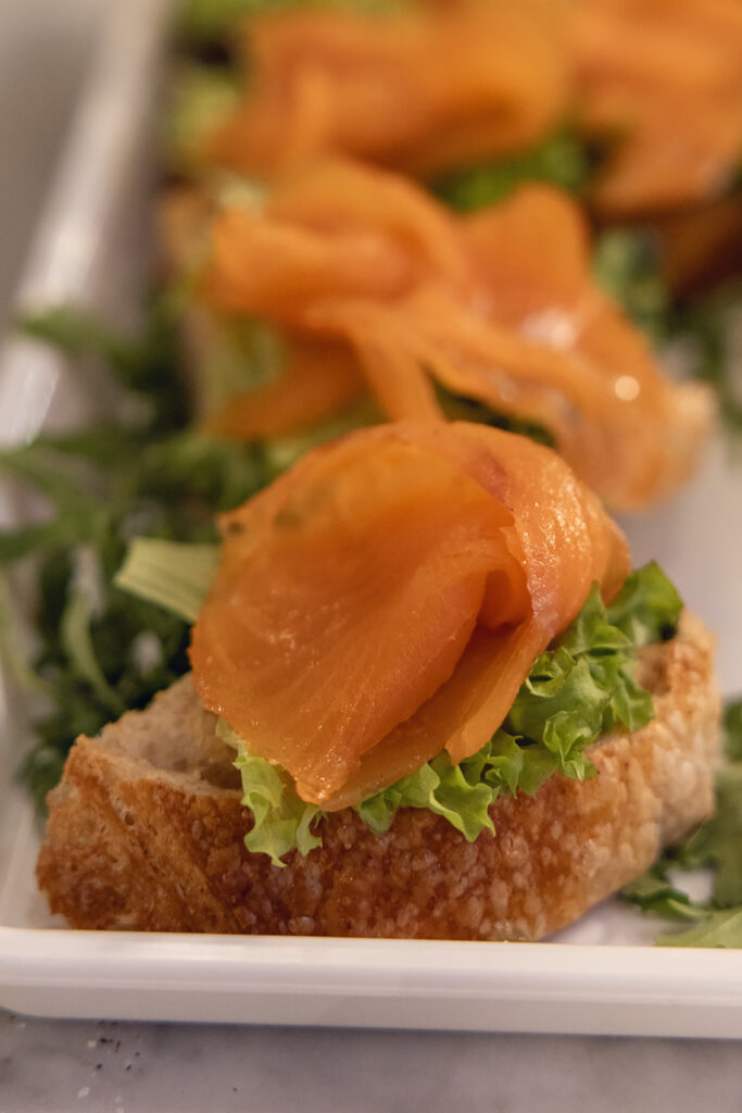 Eataly Italian brunch food salmon bruschetta
