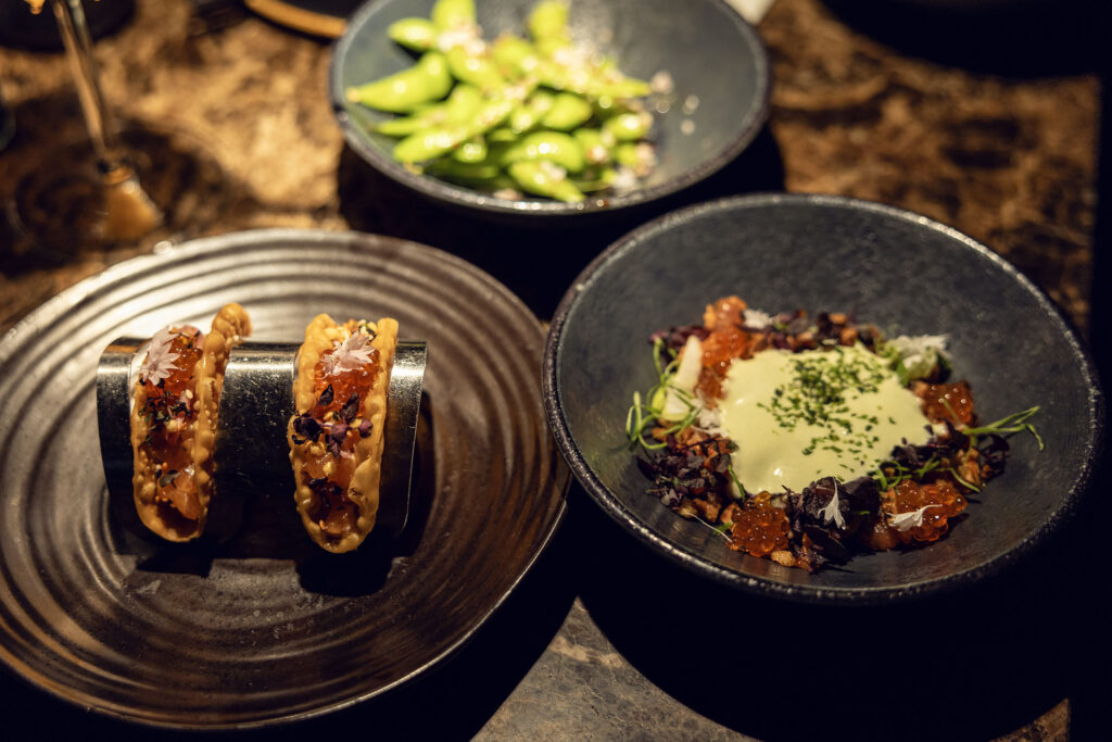 KASAI Japanese BRUNCH STOCKHOLM crispy salmon taco tuna sashimi