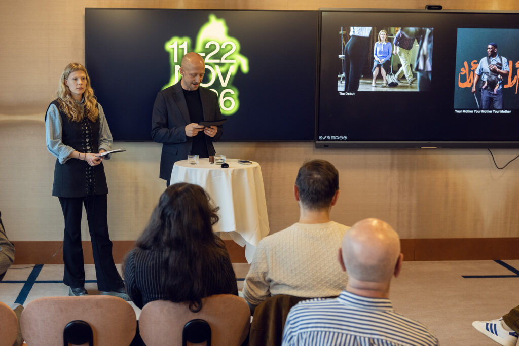 Program Director Beatrice Karlsson and Program Coordinator Jakob Åsell present the Stockholm International Film Festival’s 37th program